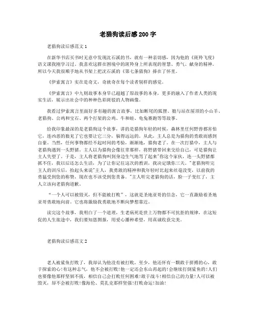 老猎狗读后感200字