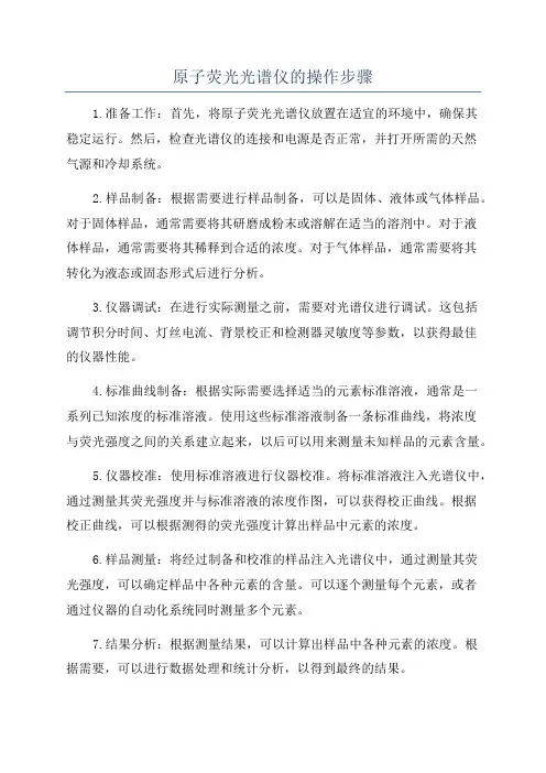 原子荧光光谱仪的操作步骤