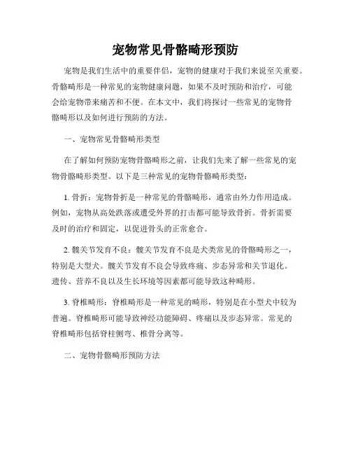 宠物常见骨骼畸形预防