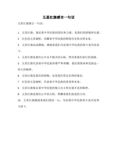 五星红旗感言一句话