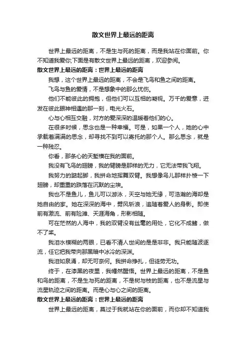 散文世界上最远的距离