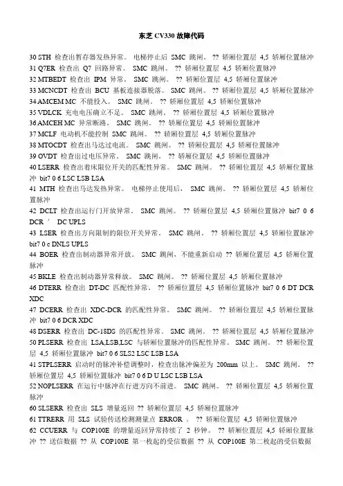 东芝CV330故障代码