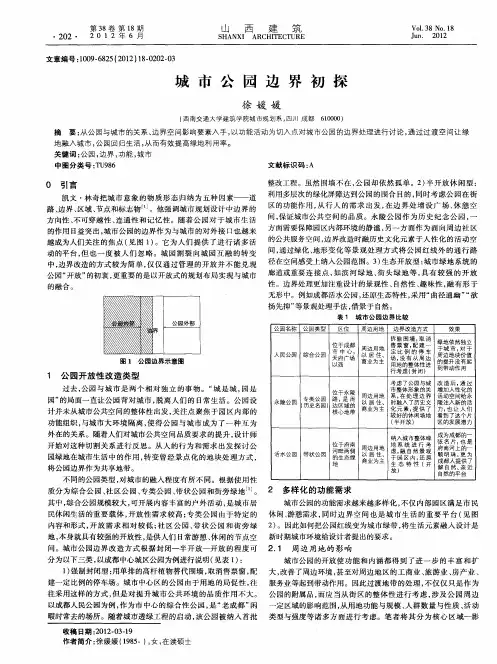 城市公园边界初探