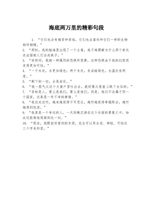 海底两万里的精彩句段