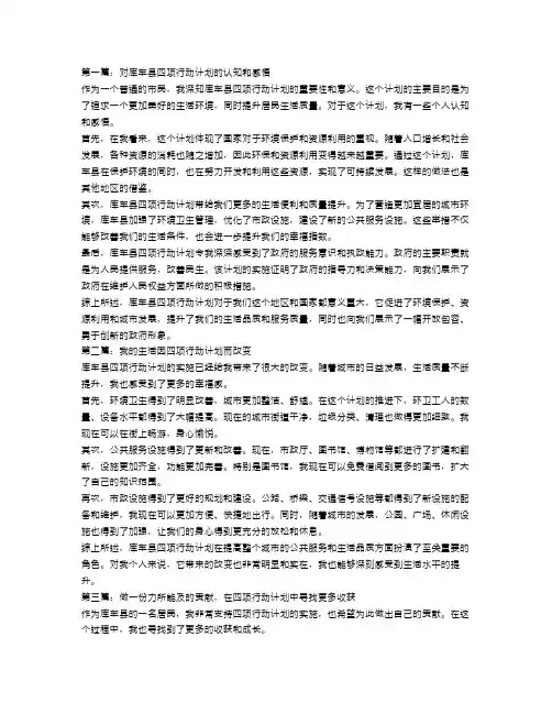 库车县四项行动计划心得体会3篇