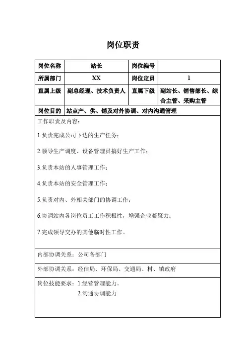 商混站岗位职责汇总