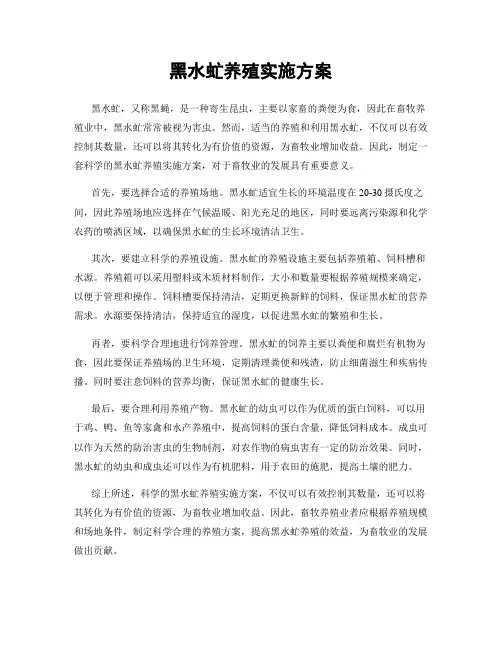 黑水虻养殖实施方案