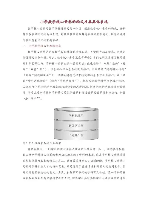 小学数学核心素养的构成及其具体表现
