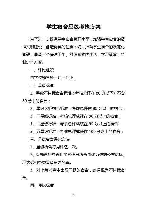 宿舍星级评比