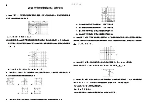中考数学专题训练：网格问题(含答案).pptx