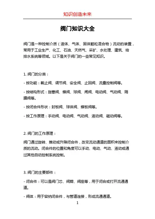 阀门知识大全