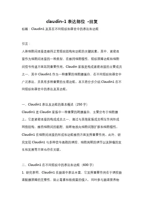 claudin-1表达部位 -回复