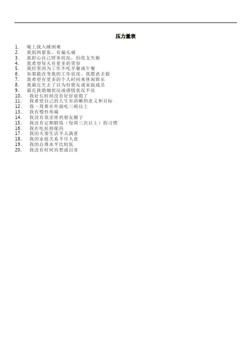 压力量表