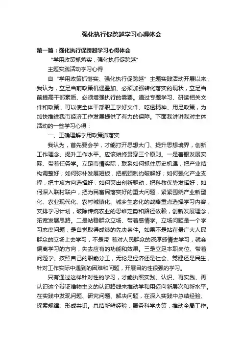 强化执行促跨越学习心得体会