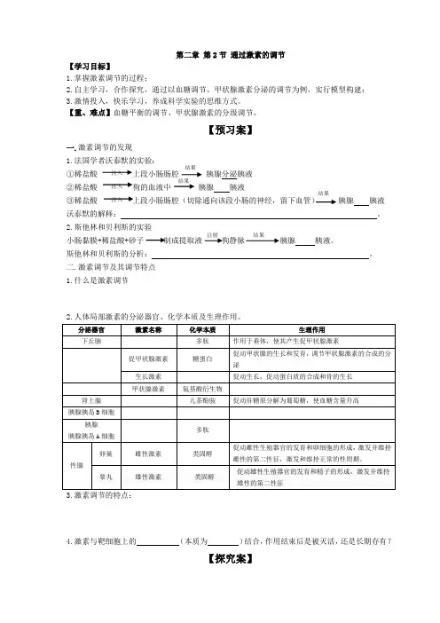 第2章第2节通过激素的调节