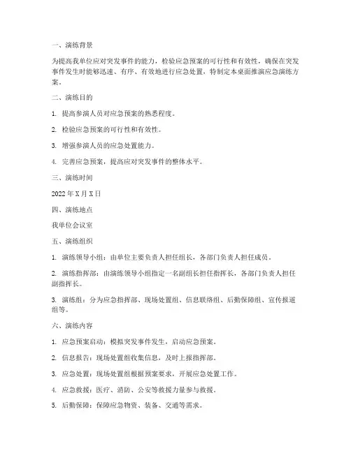 桌面推演应急演练方案脚本