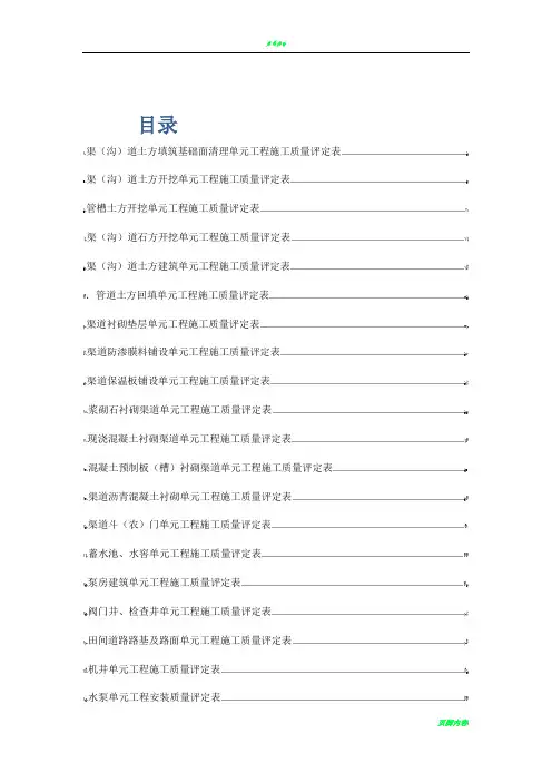 SL703-2015灌溉与排水工程施工质量评定表