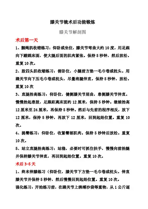 膝关节镜康复锻炼健康图谱