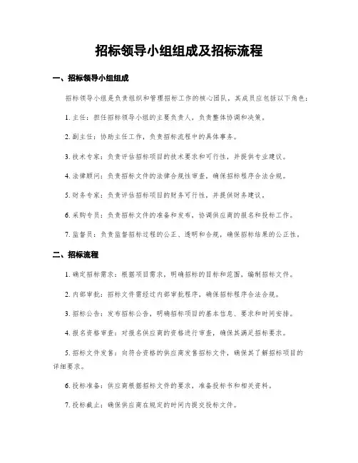 招标领导小组组成及招标流程