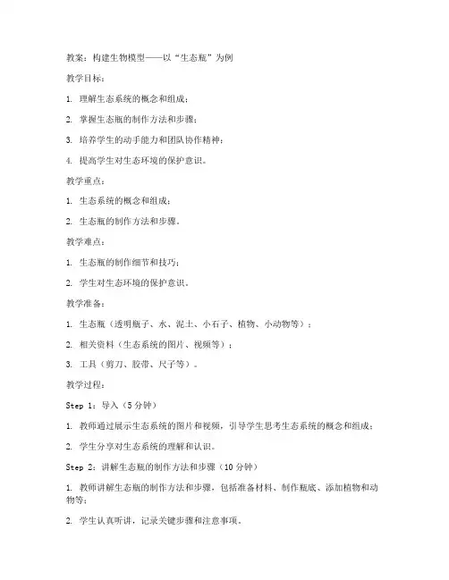 初中构建生物模型教案