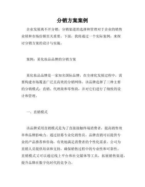 分销方案案例