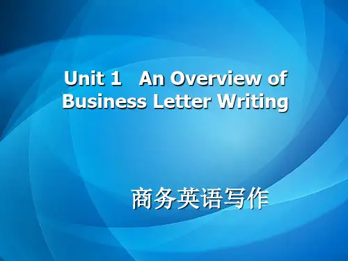 商务英语写作第2版课件  Unit 1