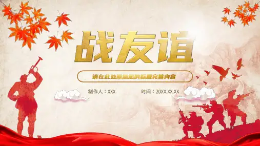 战友情战友会老兵欢送会动态相册PPT