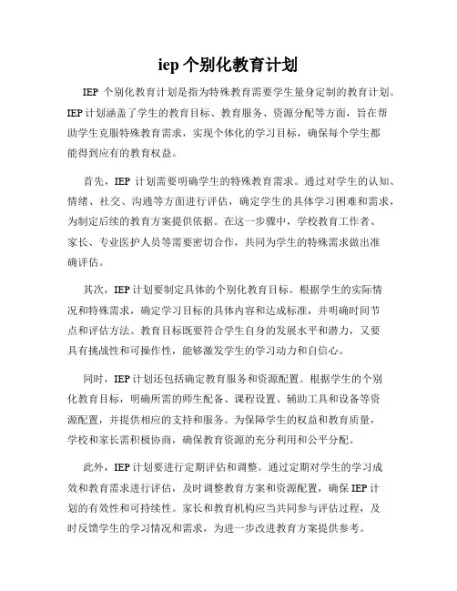 iep个别化教育计划