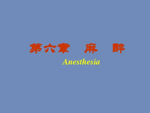 麻醉前准备和麻醉前用药