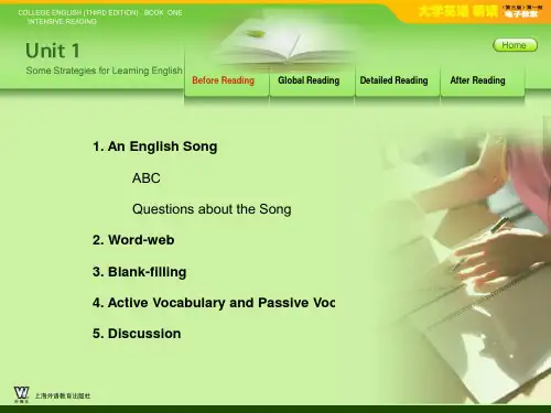 大学英语精读第二册unit 1课件