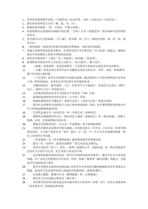美术教育题型