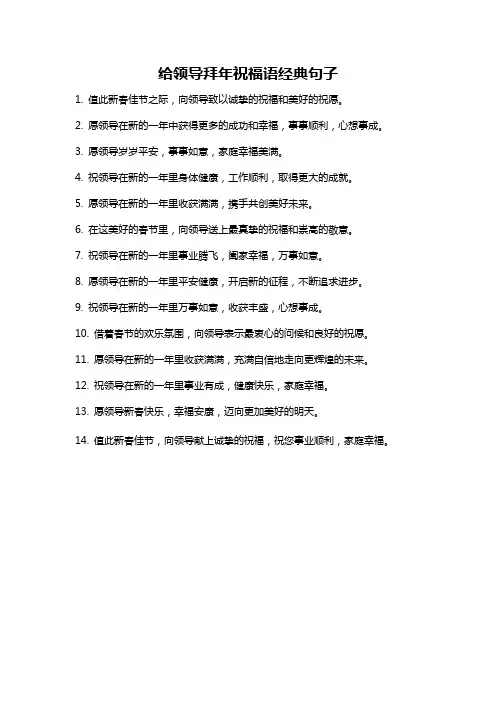 给领导拜年祝福语经典句子