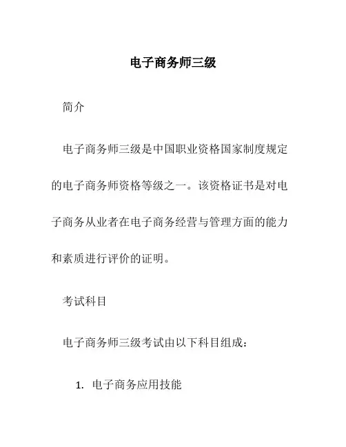 电子商务师三级2