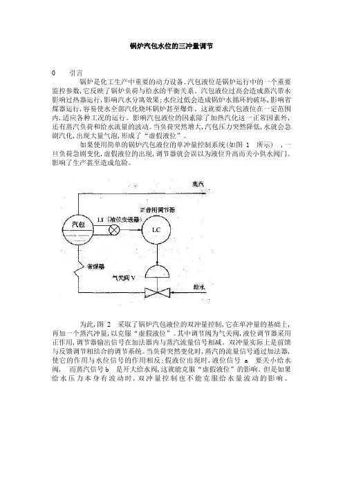 锅炉汽包水位的三冲量调节