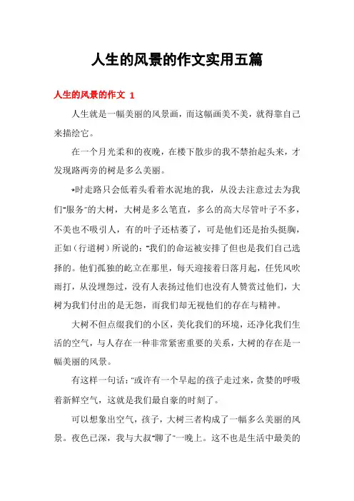 人生的风景的作文实用五篇