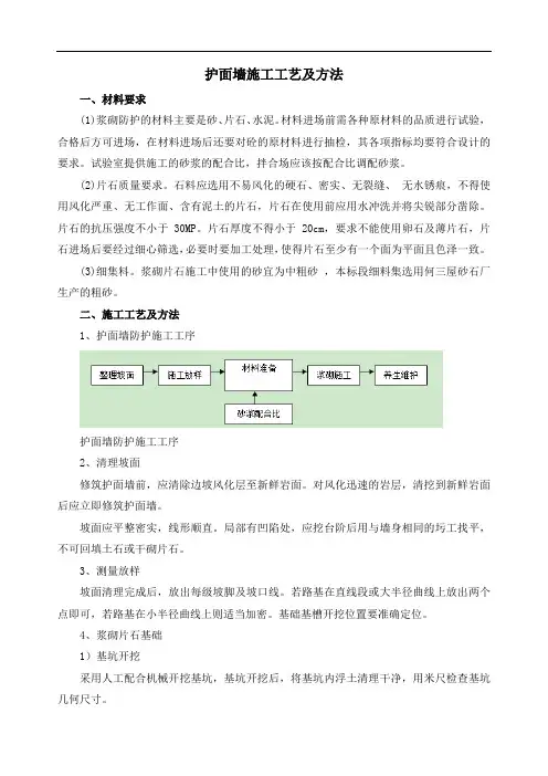 护面墙施工工艺及方法