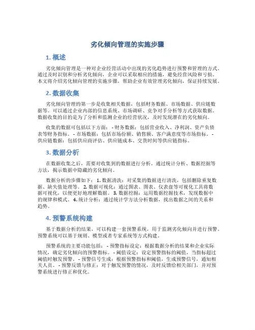 劣化倾向管理的实施步骤