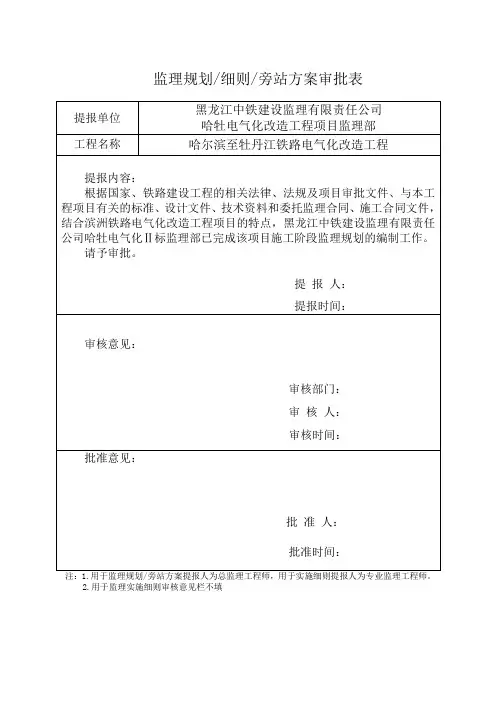 监理规划审批表