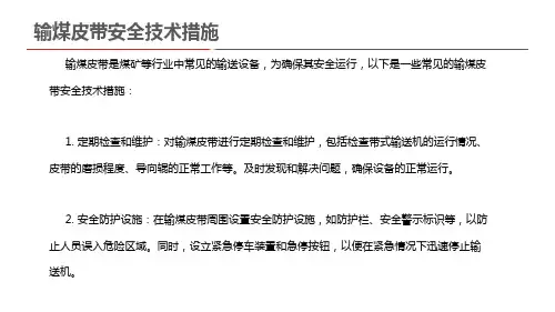 输煤皮带安全技术措施