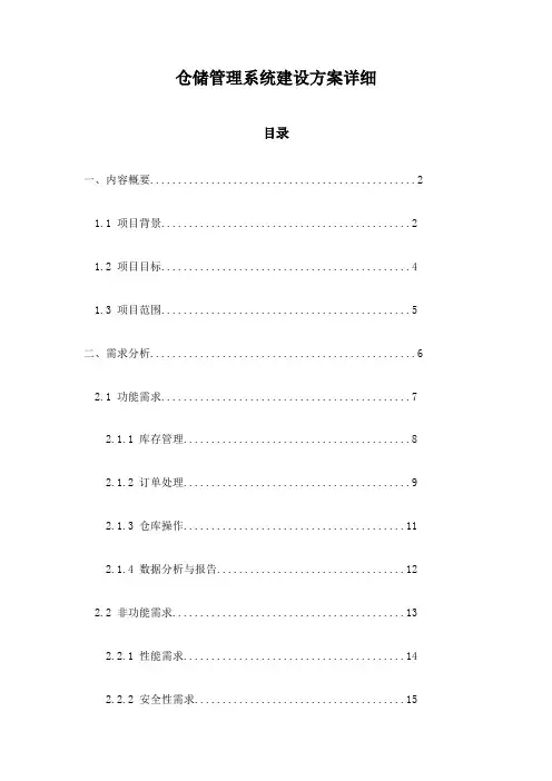 仓储管理系统建设方案详细