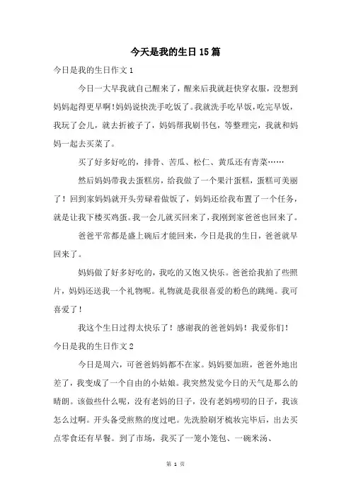 今天是我的生日15篇