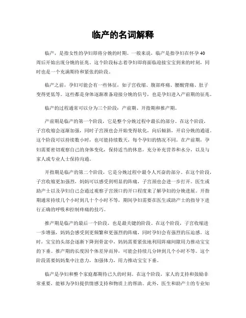 临产的名词解释