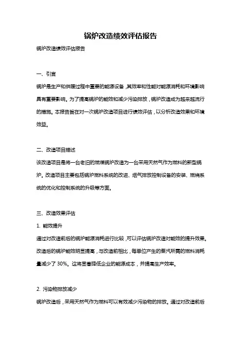 锅炉改造绩效评估报告