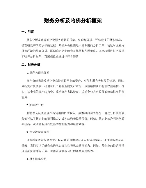 财务分析及哈佛分析框架