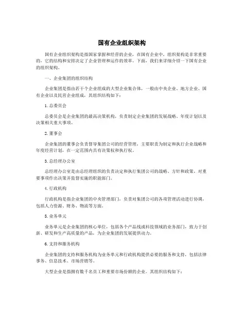 国有企业组织架构