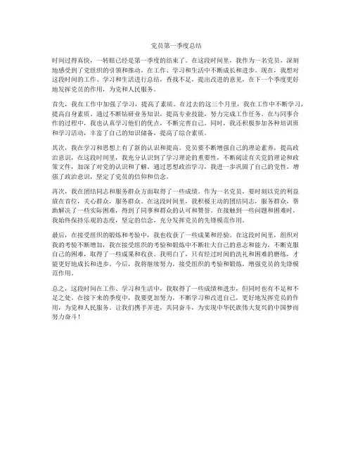 党员第一季度总结