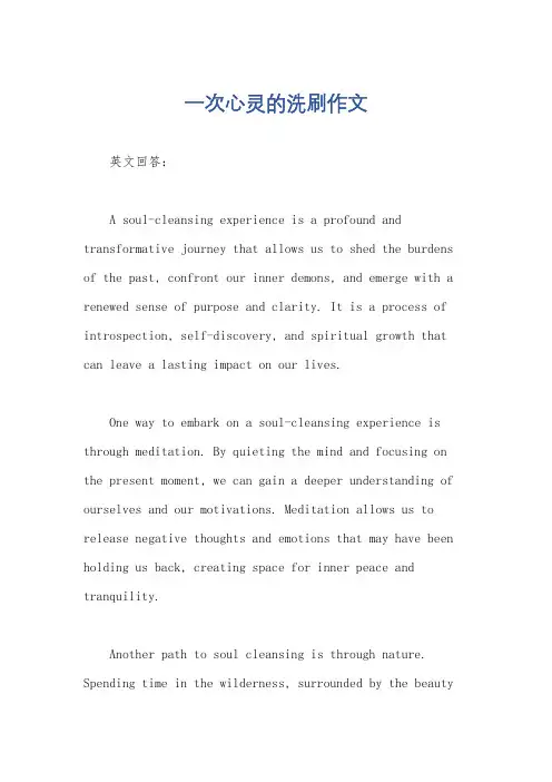 一次心灵的洗刷作文