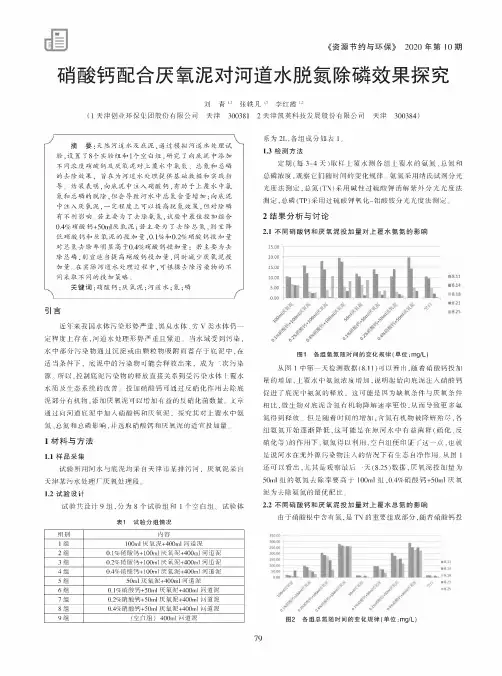 硝酸钙配合厌氧泥对河道水脱氮除磷效果探究