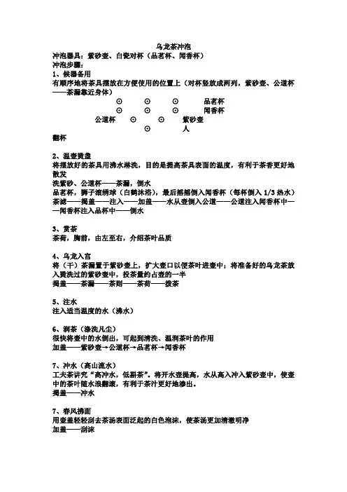 乌龙茶冲泡程序
