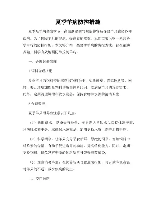 夏季羊病防控措施
